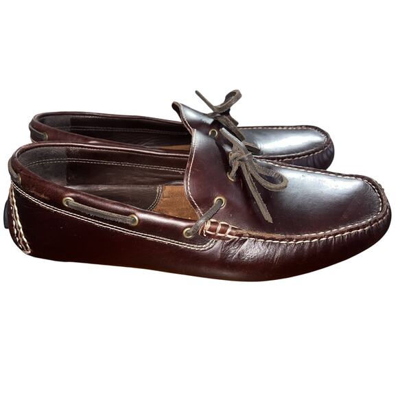 Johnston & Murphy Men\'s sz 8.5M Hardiman Tie Driving Moccasins Chestnut Brown main image 6